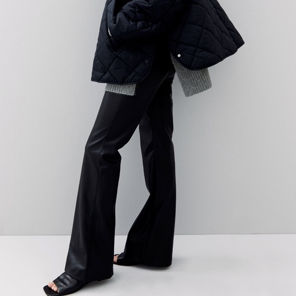 Faux Flare Leather Pants - Picture 1 of 4